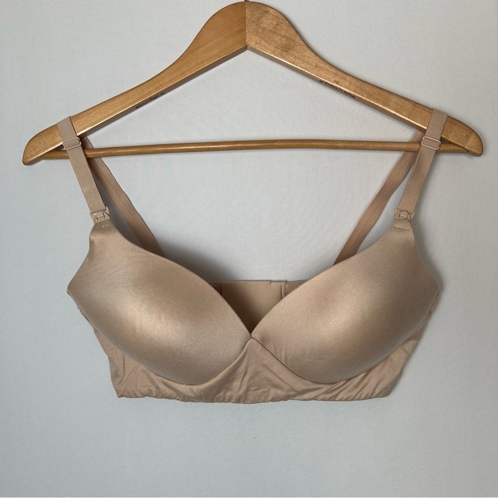 Kindred Bravely Padded Nursing Bra Wireless Tan Size 34E Hands-Free Maternity